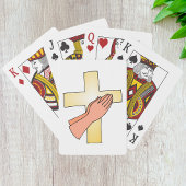 Handen bij kruis speelkaarten