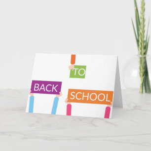 Handen die BACK TO SCHOOL-borden vasthouden Kaart