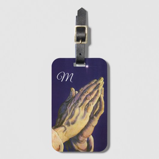  handen die bidden met de ster van Bethlehem Bagagelabel (Voorkant (verticaal))