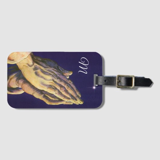  handen die bidden met de ster van Bethlehem Bagagelabel (Voorkant (horizontaal))