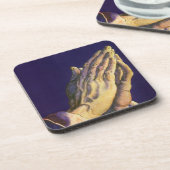  handen die bidden met de ster van Bethlehem Bier Onderzetter (Linkerzijde)