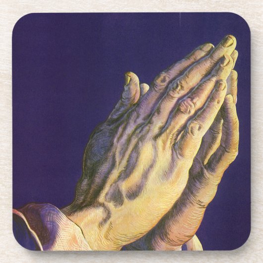  handen die bidden met de ster van Bethlehem Bier Onderzetter (Voorkant)