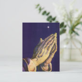  handen die bidden met de ster van Bethlehem Briefkaart (Staand voorkant)