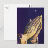  handen die bidden met de ster van Bethlehem Briefkaart (Voorkant / Achterkant)