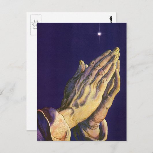  handen die bidden met de ster van Bethlehem Briefkaart (Voorkant / Achterkant)