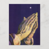  handen die bidden met de ster van Bethlehem Briefkaart (Voorkant)