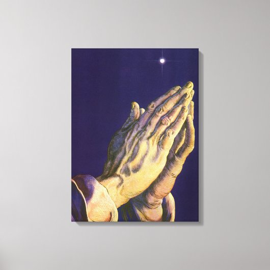  handen die bidden met de ster van Bethlehem Canvas Afdruk (Voorkant)