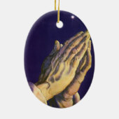  handen die bidden met de ster van Bethlehem Keramisch Ornament (Achterkant)