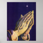  handen die bidden met de ster van Bethlehem Poster (Voorkant)