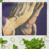  handen die bidden met de ster van Bethlehem Theedoek (Gevouwen)