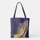 handen die bidden met de ster van Bethlehem Tote Bag (Achterkant)