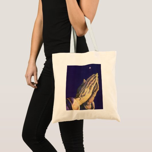  handen die bidden met de ster van Bethlehem Tote Bag (Voorkant (product))