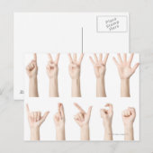 Handen die de Chinese manier van tellen tonen Briefkaart (Voorkant / Achterkant)