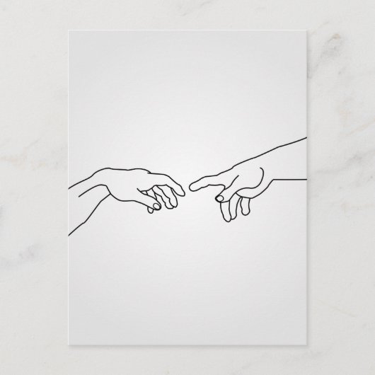 Handen die de creatie van Adam tonen Briefkaart (Voorkant)