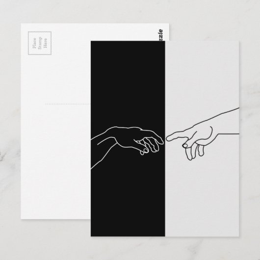 Handen die de creatie van Adam tonen Briefkaart (Voorkant / Achterkant)