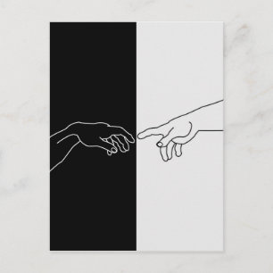 Handen die de creatie van Adam tonen Briefkaart