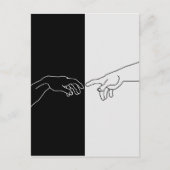 Handen die de creatie van Adam tonen Briefkaart (Voorkant)
