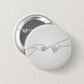 Handen die de creatie van Adam tonen Ronde Button 5,7 Cm (Voorkant /achterkant)
