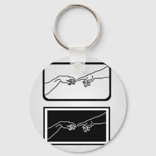 Handen die de creatie van Adam tonen Sleutelhanger