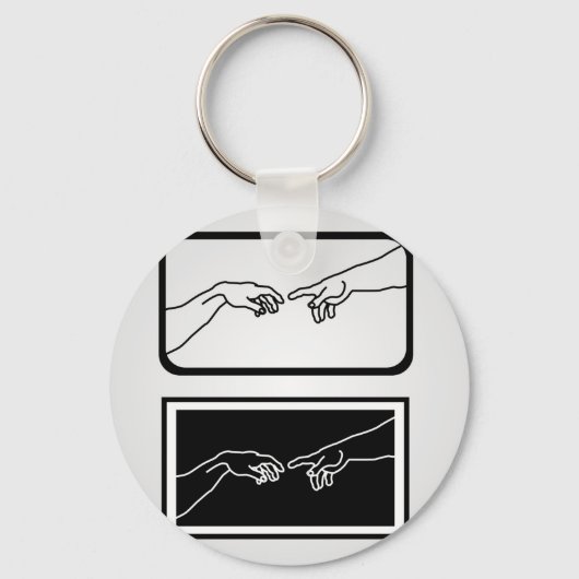 Handen die de creatie van Adam tonen Sleutelhanger (Voorkant)