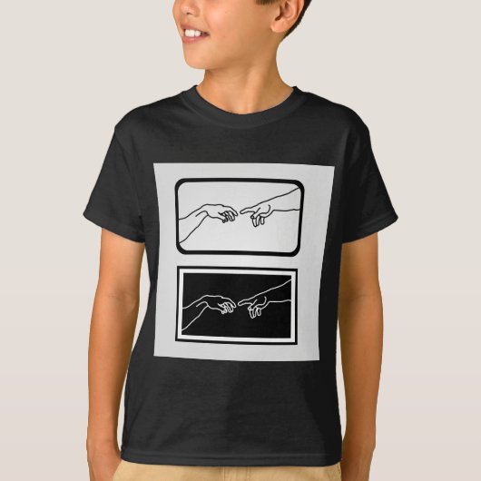 Handen die de creatie van Adam tonen T-shirt (Voorkant)