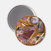 Handen die de muziek maken ..Maak geluk (bruin) Magneet (Voorkant / Achterkant)