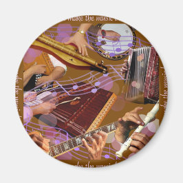 Handen die de muziek maken ..Maak geluk (bruin) Magneet