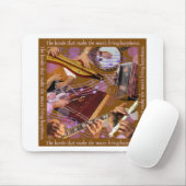 Handen die de muziek maken ..Maak geluk (bruin) Muismat (Met muis)