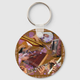 Handen die de muziek maken ..Maak geluk (bruin) Sleutelhanger