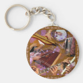 Handen die de muziek maken ..Maak geluk (bruin) Sleutelhanger (Voorkant)