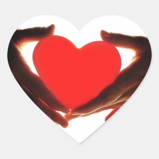 Handen die hart vasthouden hart sticker (Voorkant)