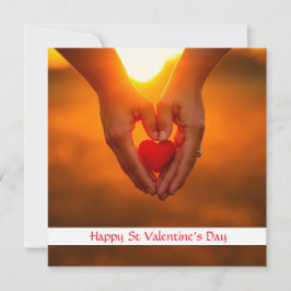 Handen die Hart Warm Bokeh Valentijn houden Feestdagenkaart