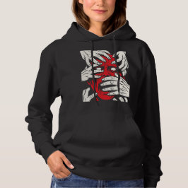 Handen die het gezicht bedekken Horror Rode Demon  Hoodie