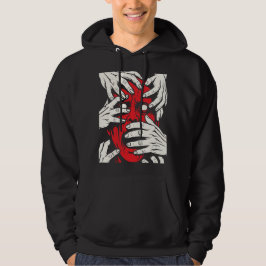 Handen die het gezicht bedekken Horror Rode Demon  Hoodie