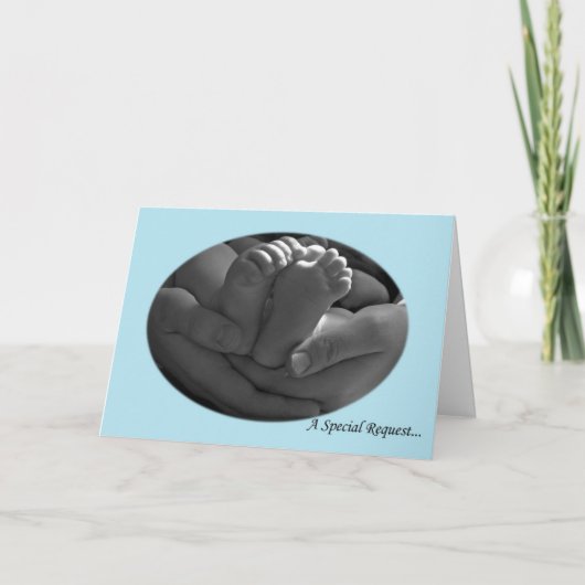 Handen en Baby Voeten Boy's Godparent Request Kaar (Voorkant)