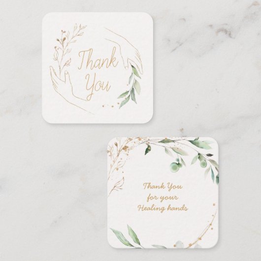 Handen en bladeren Dank u Visitekaartje (Voorkant / Achterkant)