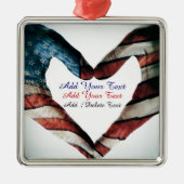 Handen en hart van de VS Metalen Ornament (Voorkant)