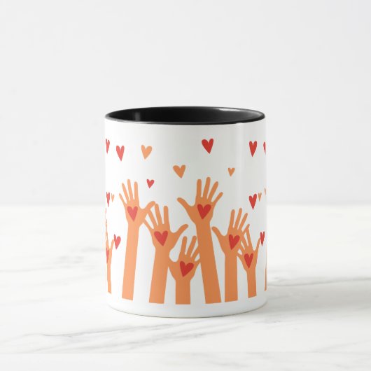 handen en harten mok (Midden)