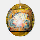 Handen en kruis van bescherming keramisch ornament (Links)