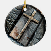 Handen en kruis van bescherming keramisch ornament (Achterkant)