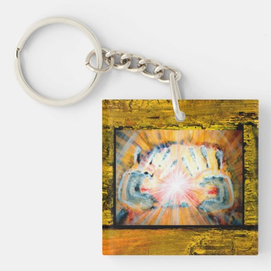 Handen en kruis van bescherming sleutelhanger (Voorkant)