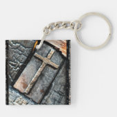 Handen en kruis van bescherming sleutelhanger (Achterkant)