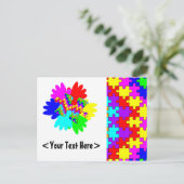 handen en puzzelstukjes briefkaart (Staand voorkant)