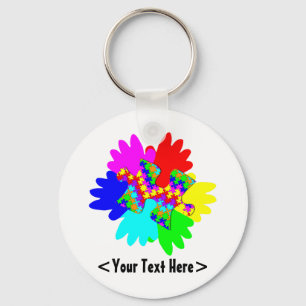 handen en puzzelstukjes sleutelhanger