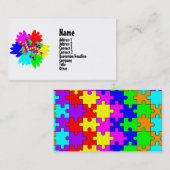  handen en puzzelstukjes visitekaartje (Voorkant / Achterkant)