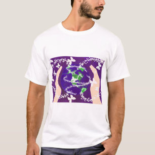 Handen en vlinders over de hele wereld op Paarse T-shirt