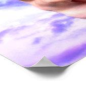 Handen, energie, chakra-symbolen, blauw poster (Hoek)