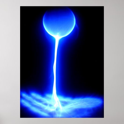 Handen genezen met de universele bron blauw wit poster (Voorkant)