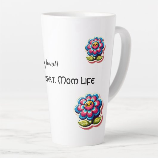 Handen genezen. Sterk hart. Het leven van mama." Latte Mok (Rechterhoek)