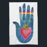 Handen hameren handpalmregenboog keukenhanddoek<br><div class="desc">Decoreer je keuken met deze handdoek. Het maakt een geweldig huishouden of bruiloft cadeau! Kijk mijn winkel ook naar de tegenovergestelde hand. U kunt het aanpassen en tekst ook toevoegen. Bekijk mijn winkel voor veel meer kleuren en patronen!</div>